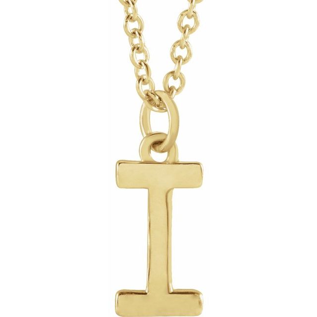 14K Initial Dangle 18" Necklace