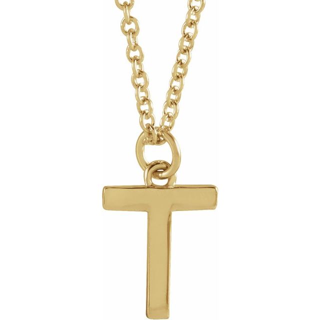 14K Initial Dangle 18" Necklace