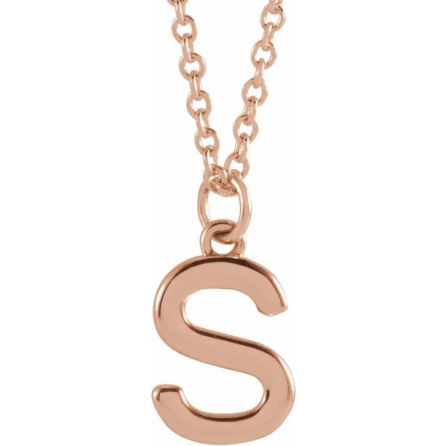 14K Initial Dangle 18" Necklace