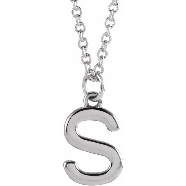 14K Initial Dangle 18" Necklace