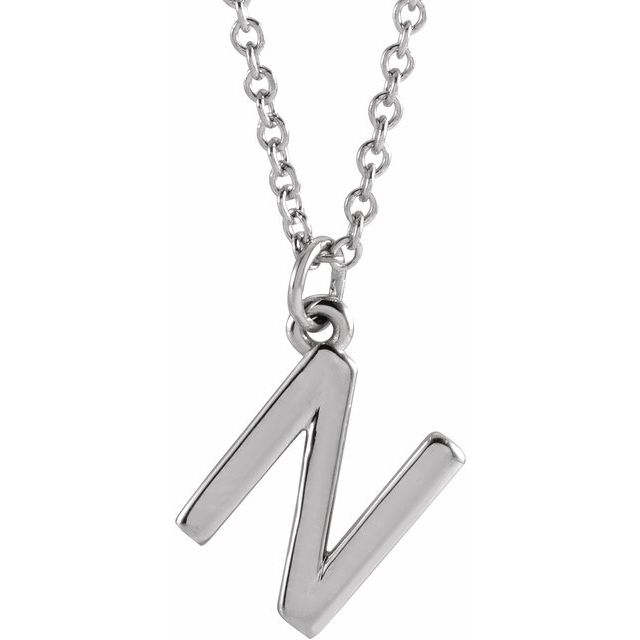 14K Initial Dangle 18" Necklace