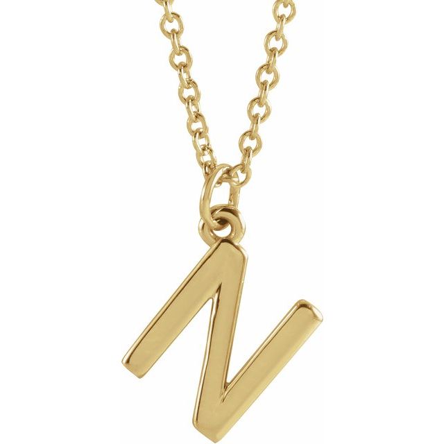 14K Initial Dangle 18" Necklace