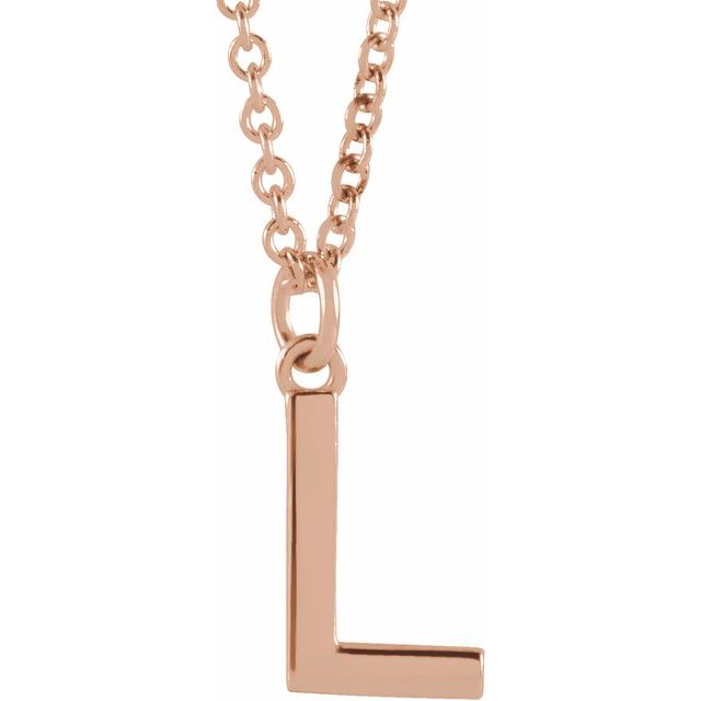 14K Initial Dangle 18" Necklace