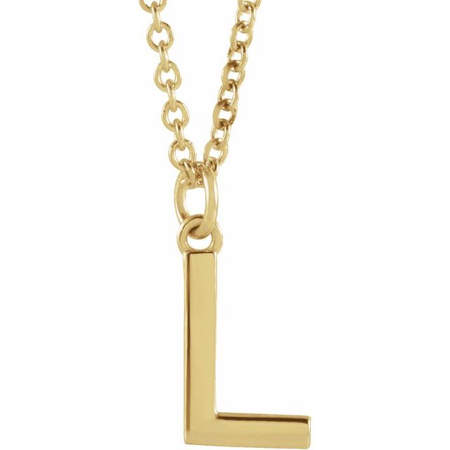 14K Initial Dangle 18" Necklace