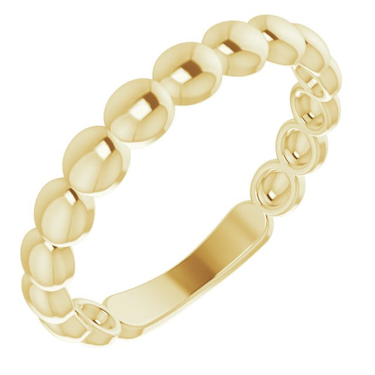 14K Stackable Bead Ring