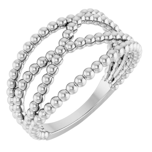 Luxe Intertwine – 14K Beaded Criss-Cross Beauty