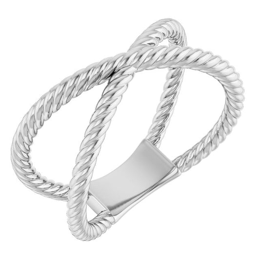 14K Rope Criss-Cross Ring