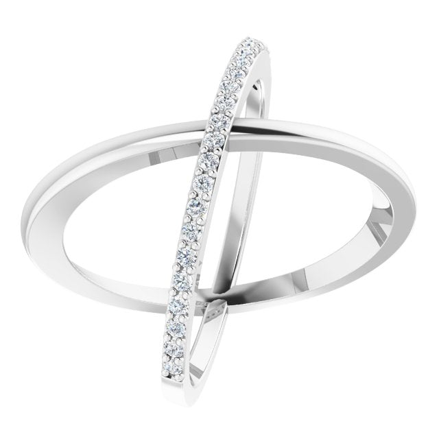 Infinite Embrace – Diamond Criss-Cross Ring