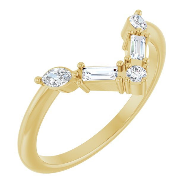 Radiant Vibes – Natural Diamond V Bar Ring