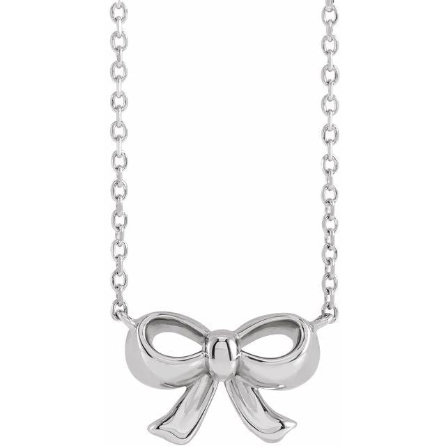 Sterling Silver Bow 16" Necklace