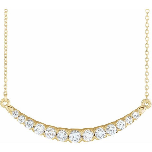 Golden Glow – Lab-Grown Diamond French-Set Bar Necklace