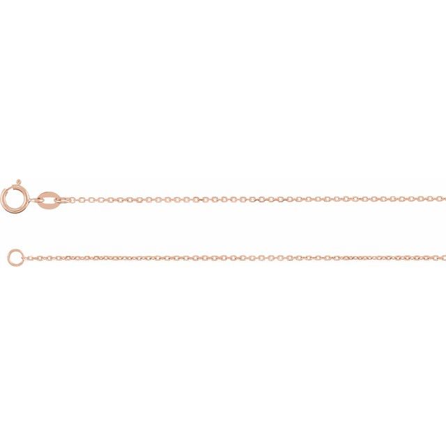 14K 1 mm Diamond-Cut Cable Chain