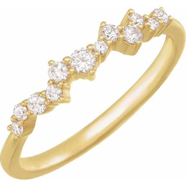 Starlit Harmony – Diamond Scattered Stackable Ring