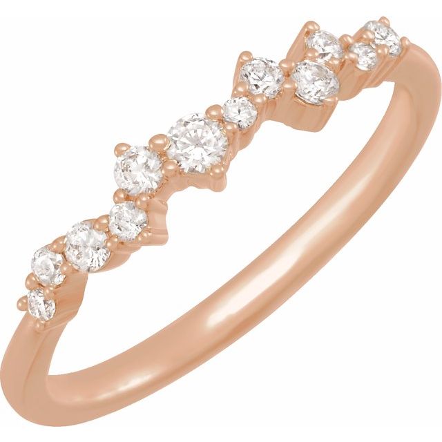 Starlit Harmony – Diamond Scattered Stackable Ring