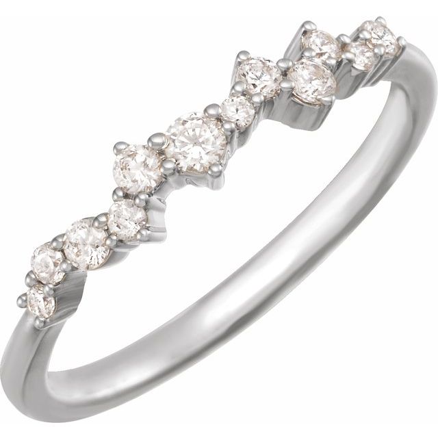 Starlit Harmony – Diamond Scattered Stackable Ring