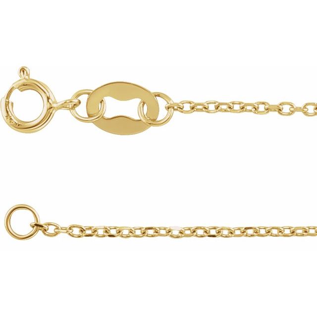 14K 1 mm Diamond-Cut Cable Chain