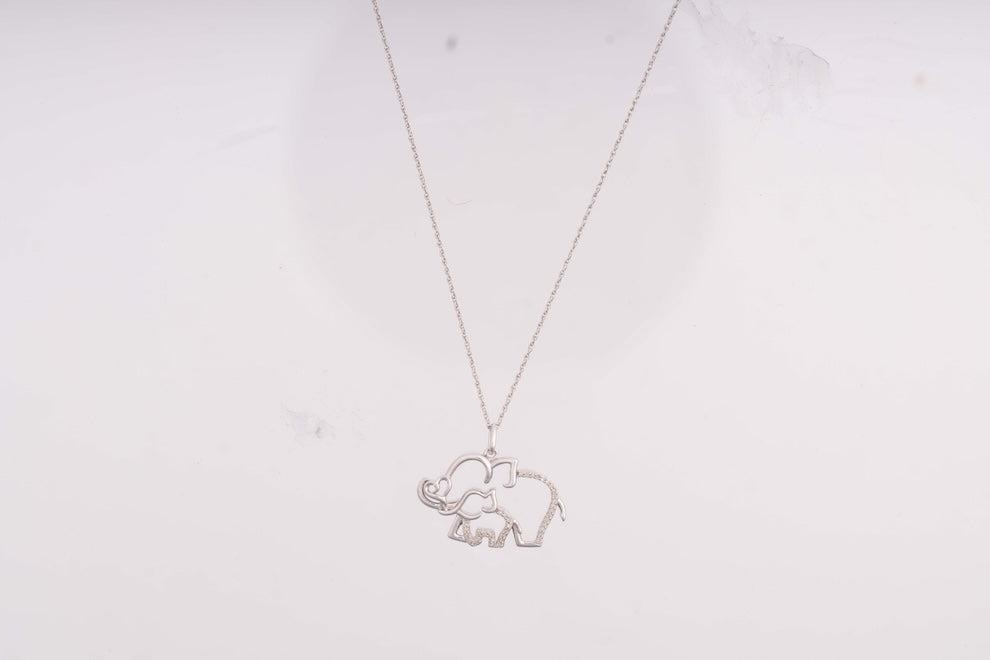 Eternal Bond Mother and Child Elephant Pendant